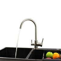Robinet de cuisine à 3 voies Solid Bass Robinet d'eau chaude froide et purificateur pour système d'osmose inverse Sans métal