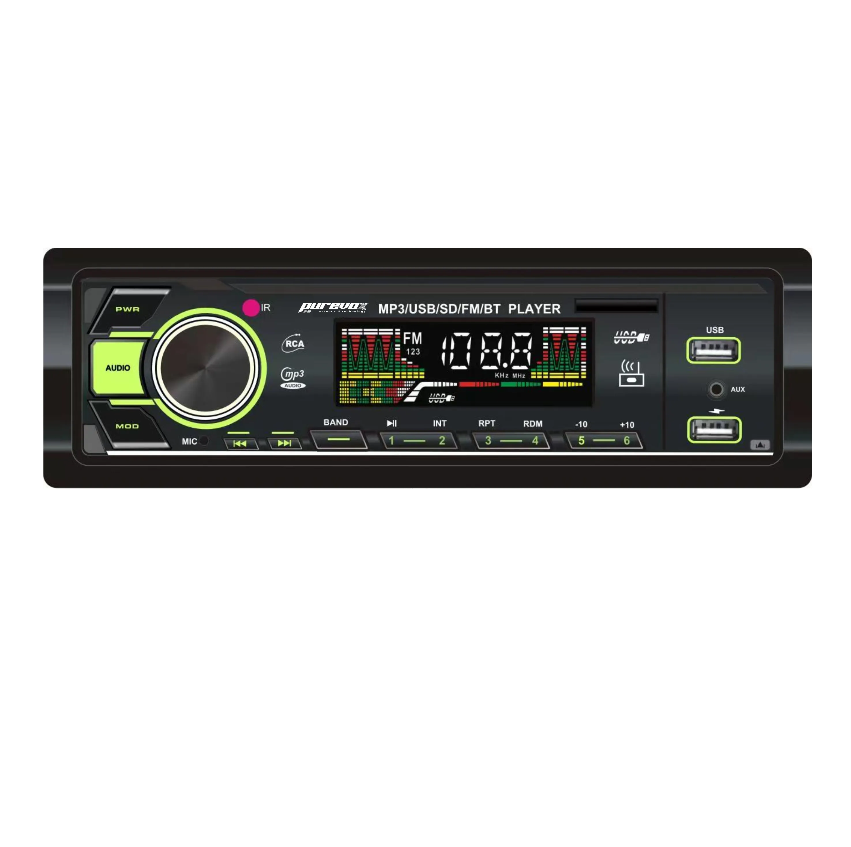 Autoradio Autoradio Aux Ingang Ontvanger 12V Stereo Mp3 Speler Autoradio Lcd-Scherm Verwijderbaar Paneel