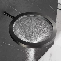 Robinet de douche mural intelligent moderne haut de gamme YF de 16 pouces |   Robinet de bain à double fonction pluie et cascade pour accessoires de salle de bain