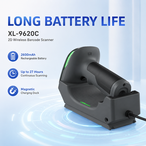 Escáner de Código de Barras Inalámbrico 1D 2D, Negro, CMOS, Portátil, con Base de Carga Magnética, Recargable, 2600mAh - Product Image 4