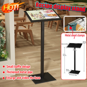 Freestanding <b>Display</b> <b>Rack</b> Black 45x32.5x107.5cm Multipurpose Menu Stand For Restaurant Kitchen Use - Product Image 3