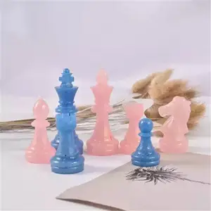 لوح شطرنج ثلاثي الأبعاد من السيليكون موديل Y1960 DIY إيبوكسي راتنج كريستال شطرنج