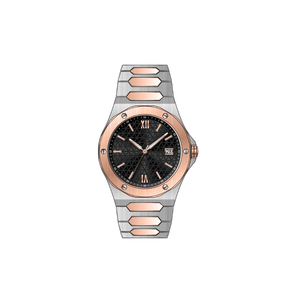 <span class=keywords><strong>Montre</strong></span> à quartz haut de gamme pour homme, boîtier brossé bleu foncé, index dorés, cadran gravé, <span class=keywords><strong>bracelet</strong></span> en acier <span class=keywords><strong>intégré</strong></span> durable - Product Image 2