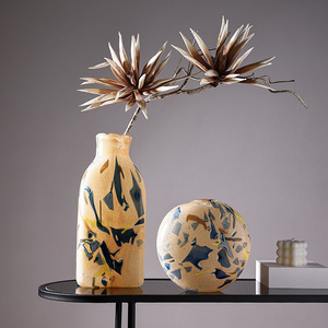 Vaso in Vetro Moderno Minimalista Nordico, <span class=keywords><strong>Design</strong></span> Artistico con Blocchi di Colore Irregolari per Decorazione di Casa <span class=keywords><strong>e</strong></span> Hotel di Alta Gamma, Composizioni Floreali - Product Image 3