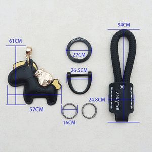 Promotional Gifts Pu Leather Keychain <b>Custom</b> Logo Tag Cartoon Animal Leather Keychain Holder Souvenir Car <b>Key</b> <b>Rings</b> Bag Hooks - Product Image 5