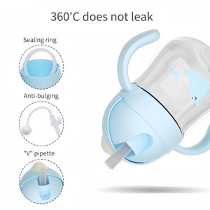 Vaso de Entrenamiento para Bebés con Asa, Ecológico, de Tritán, con Pajita con Peso, Capacidad de 280 ml, Apto para Lavavajillas, para Niños Pequeños - Product Image 2