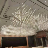 Décoration résidentielle personnalisée de style contemporain Hall d'hôtel Luminaire de lustre de plafond en acier inoxydable à LED