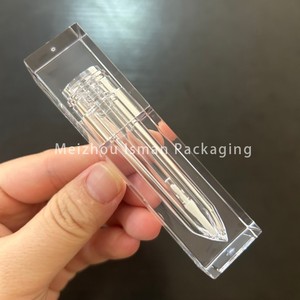 ISMAN Envase de Brillo Labial Cuadrado de Lujo Transparente de 4ml 10ml con Aplicador Grande, Tubo de Cristal para Brillo Labial Vacío con Logotipo Personalizado - Product Image 4