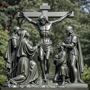 Famosa religión cristiana católica estatua de latón Jesús 14 estación duodécima estación tamaño real Jesús muere Cruz escultura de bronce - Product Image 6