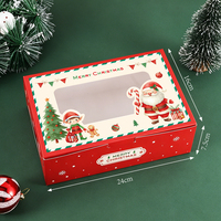 Boîte d'emballage personnalisée pour boulangerie, boîte à emporter de qualité supérieure pour Noël, boîte à gâteaux, boîte à biscuits avec fenêtre