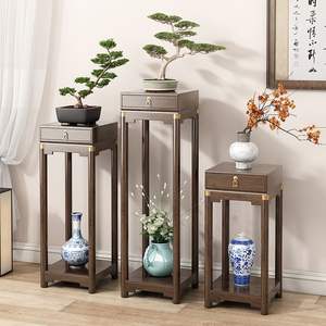 Mesa auxiliar de estilo chino con cajón y estante de almacenamiento para sala de estar o soporte para plantas en el balcón - Product Image 2