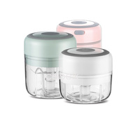 Mini hachoir à ail électrique, hachoir à oignon portable sans fil de 250 ml, mini hachoir robot culinaire pour poivre, piment, légumes, noix,