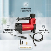 Compresseur d'air métallique 12V pour voiture, moto, camion avec moniteur de pression des pneus, portable et lumière d'urgence