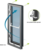Ventanas Modernas Antirrobo de Doble Acristalamiento con Aislamiento Acústico, Perfil de Aleación de Aluminio, Apertura Paralela, para Escaleras y Salas de Estar