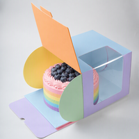 Boîte à gâteau personnalisée avec logo, style tiroir, plateau coulissant avec ruban, papier kraft écologique pour mariage et anniversaire