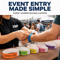 Bracelets Tyvek jetables adhésifs vierges imprimables pour événements et fêtes, avec code QR de sécurité, à prix abordable