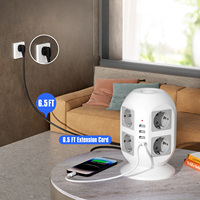 Multiprise USB en forme de cube EU, boîtier d'extension ABS, tour de prises avec 8 prises CA, 4 ports USB, courant nominal 10A