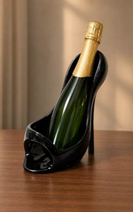 Support de bouteille de vin en métal élégant en forme de chaussure à talon haut, durable et tendance, pour décoration de table, présentoir de bar, décoration intérieure - Product Image 5