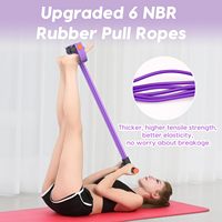 Banda de Resistencia Elástica Multifuncional de 6 Tubos para Yoga, Pedal de Tracción, Cuerda de Tensión para Entrenamiento de Abdominales, Suministro Rápido
