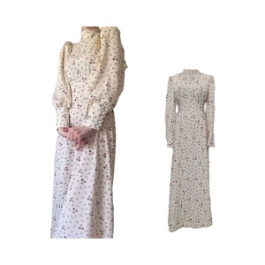 Nuevo Vestido Floral Holgado con Cordones, Manga Larga, Estilo Casual de Ganchillo, Tejido Transpirable de Estambre, Corte Imperio, Liso, Verano, No Tejido - Product Image 4