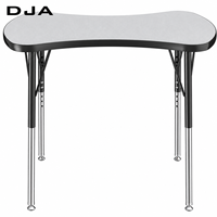 Bureau d'étudiant moderne réglable, écologique et durable, avec cadre en métal et bois coloré, mobilier scolaire, table de lecture pour salon et bureau