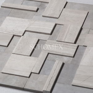 Vente en gros de carrelage d'extérieur Schomex moderne en <span class=keywords><strong>pierre</strong></span> empilée 3D Culture <span class=keywords><strong>naturelle</strong></span> en bois blanc imperméable pour hôtels - Product Image 1