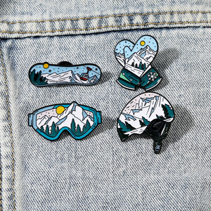 定制金属运动徽章 滑雪徽章 高品质珐琅徽章 用于团队表彰和徽章 - Product Image 2