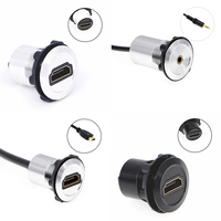 Adaptateur de panneau USB circulaire étanche, connecteur de panneau Ethernet, connecteur de panneau USB