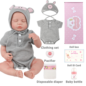 Réaliste 45 CM 18 pouces poupée de mode <span class=keywords><strong>Reborn</strong></span> bébé fille avec des cheveux longs bruns réalistes corps en vinyle pour les tout-petits et Bebes - Product Image 4