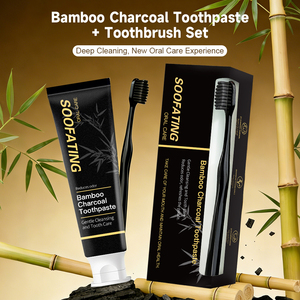Juego de Pasta de Dientes y Cepillo de Dientes de <span class=keywords><strong>Carbón</strong></span> Orgánico Personalizado, Blanqueador y de Limpieza Profunda para Uso Doméstico, Sin Flúor - Product Image 5