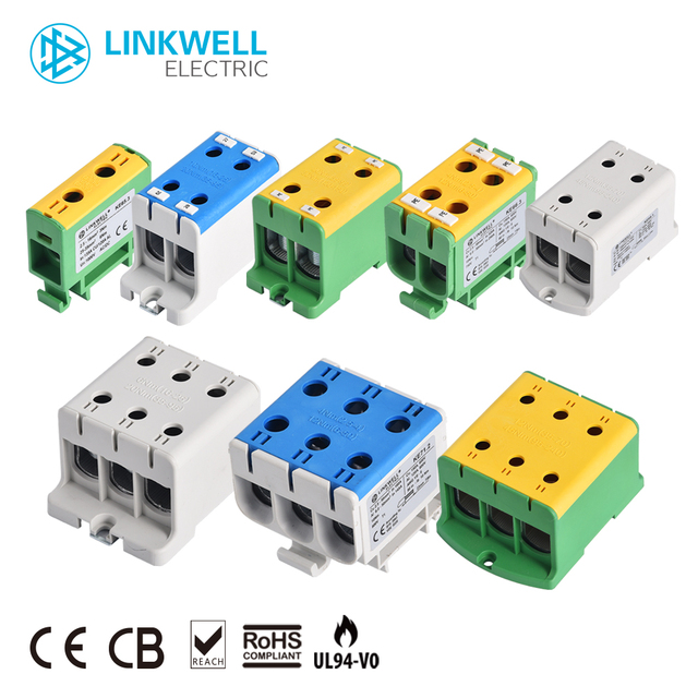 High Current Reliable Power Distribution KE61.4 3 Pole Terminal Blocks for Al/Cu Conductors Industrial Electrical Systems