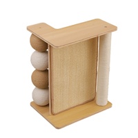 Griffoir vertical en sisal pour chat, résistant à l'usure et aux rayures, avec boule, ne perd pas facilement ses fibres, protège le canapé et les murs, pour l'escalade.