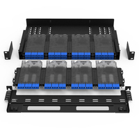 OTRANS FTTH Telecom 1U 19" 12 modules MPO Panneau de brassage fibre optique pré-terminé à fusion directe en matériau SPCC noir ISO9001