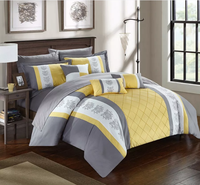 Aoyatex — parure de lit plissée et imprimée, ensemble de literie de luxe en polyester, microfibre, 7 pièces, nouveau design