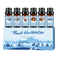 Coffret cadeau d'huiles essentielles d'aromathérapie d'hiver, huiles parfumées relaxantes, utilisation en diffuseur pour spa à domicile