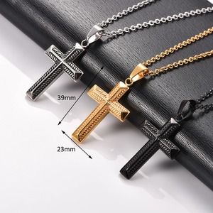 Collar con Colgante de Cruz de Acero Inoxidable Vintage para Hombre y Mujer, Amuleto Religioso de Cristo, Cadena de Oración, Joyería Metálica Cristiana - Product Image 5