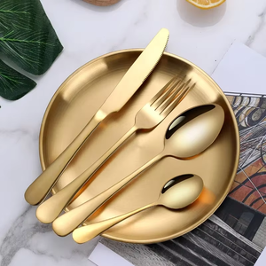 Luxury Hotel Wedding Restaurant Knife Fork Spoon Set Gold Stainless Steel Cutlery Set - Product Image 3