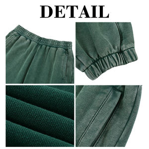 KingSen High Quality Unisex Washed Cotton Jogger Pants Casual Elastic Waist <b>Drawstring</b> Print Tapered Cuff Denim <b>Trousers</b> - Product Image 6