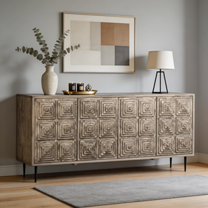 American Solid Reclaimed Wood Retro Console Storage Cabinet Porch Dining Antique Luxury <b>Sideboard</b> - Product Image 6