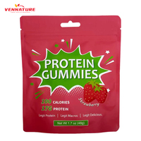 Complément alimentaire en gommes de protéines de lactosérum, faible teneur en sucre, saveur fraise, OEM