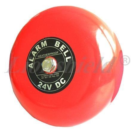 High Quality Longsin Model LS-961-1 6 Inch Electric Fire Alarm Bell 24VDC Waterproof Automatic Red >95dB Indoor Outdoor
