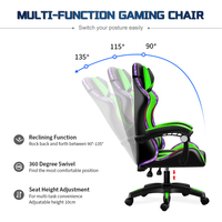 Vente en gros de chaise de jeu RGB E-Sports Racing PC Computer Silla Gamer Fonction de massage Chaise élévatrice en cuir synthétique Prix bon marché