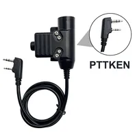 Tactico Gear ABS Push Talk Standar U94 PTT Radio Headset In-Ear Berkabel Peralatan Taktis Baofeng Ham Radio UV-82 UV-5R 888S