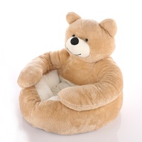Nid douillet en forme d'ours, universel quatre saisons, pour chiens et chats, semi-fermé, amovible, lavable, lit chaud pour animaux de compagnie, petit tapis pour chien