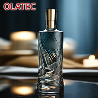 Botella de Licor Premium OLATEC, Botella de Vidrio Moderna para Licores, Botellas de Whisky Cuadradas Clásicas para Regalo
