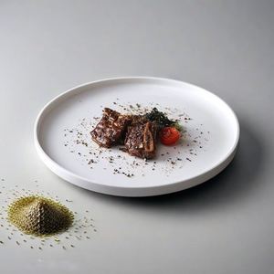 Plato Plano de Porcelana Nórdico Moderno para Pasta, Desayuno y Cena, Apto para Microondas, Uso Doméstico y Comercial - Product Image 4