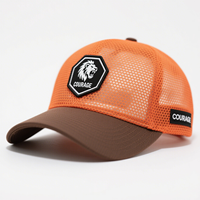 Casquette de baseball personnalisable à 6 panneaux avec broderie de logo à couverture complète et à pois en forme de léopard.