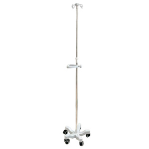 Thickened ABS adjustable IV stand, mobile with wheels, four hooks, five legs, portable IV drip bottle with plum blossom design. - Product Image 3