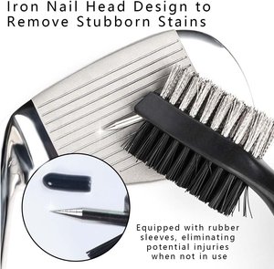 THIODOON Lot de 2 brosses magnétiques puissantes pour clubs de golf, tête de brosse de golf surdimensionnée rétractable de 2 pieds avec <span class=keywords><strong>mousqueton</strong></span>, confortable pour nettoyer les pointes - Product Image 5