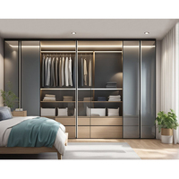 Meuble de chambre à coucher au design moderne personnalisé pour toute la maison Coiffeuse et armoire coulissante pour chambre d'hôtel